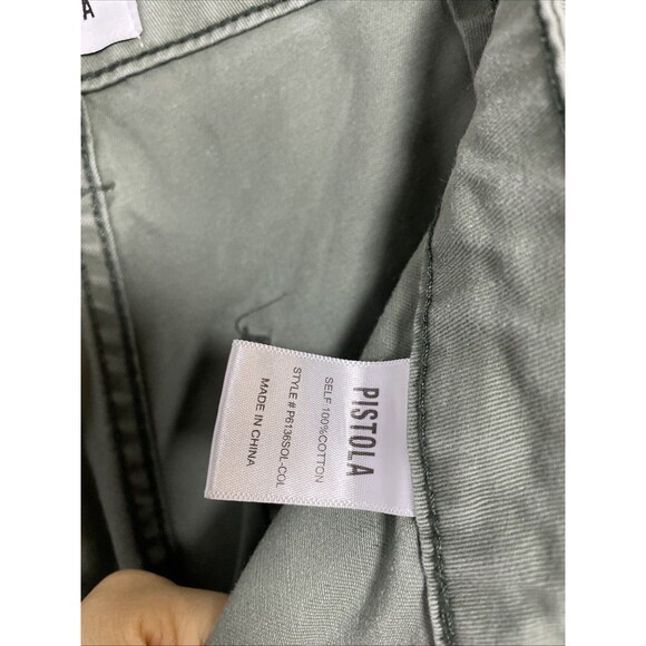 $128 PISTOLA Pants Tammy High Rise Ankle Button Hem Colonel Green Size 30 - Picture 10 of 12